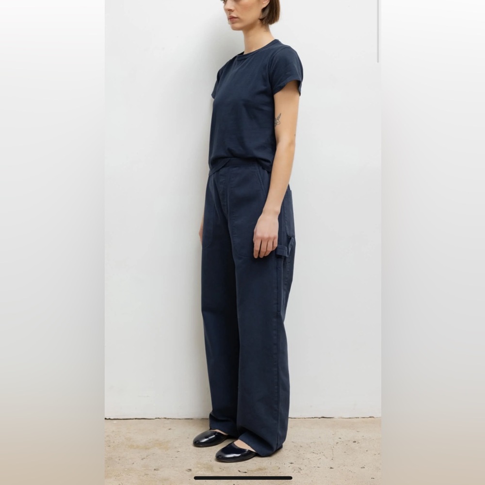 LESET Navy Wide-Leg Utility Trousers - Picture 6 of 14